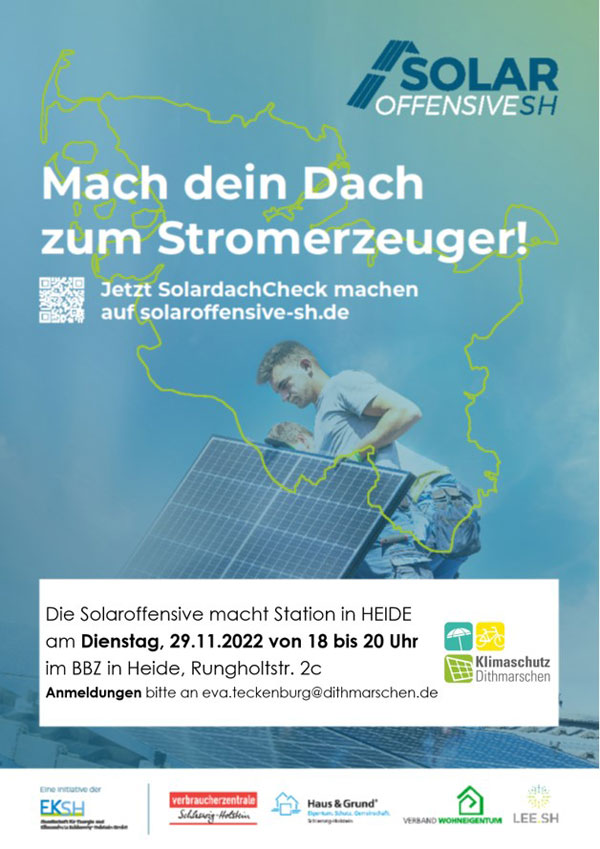 Solaroffensive in Heide: Jetzt zur Infoveranstaltung rund um Photovoltaik anmelden